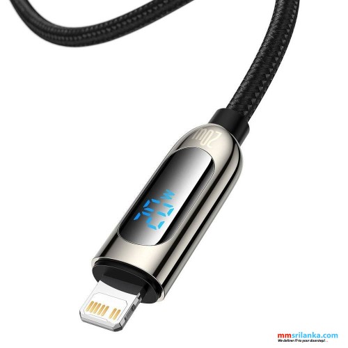 Baseus Display Fast Charging Data Cable Type-C to IP 20W 1m  Black (Digital Display)